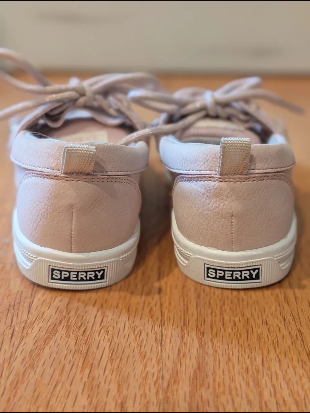 Sperry Kids Moccasin Boat Shoes in Blush Pink with Metallic Trim